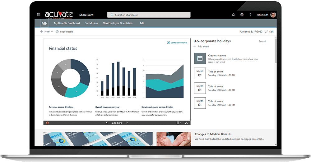 SharePoint Intranet Examples available out of the box